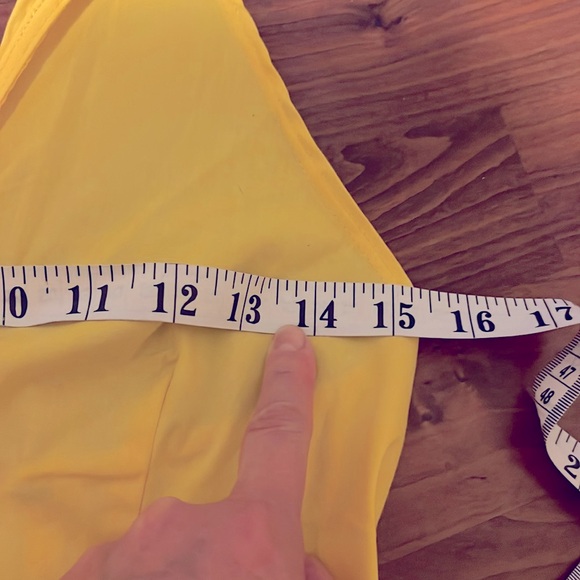 S Women Summer Vacation Halterneck Dress Waist-Hugging Ruffled Midi Skirt Yellow - Picture 13 of 16